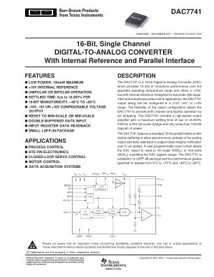 DAC7741 数据手册首页