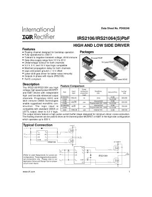 IRS2106 datasheet cover page