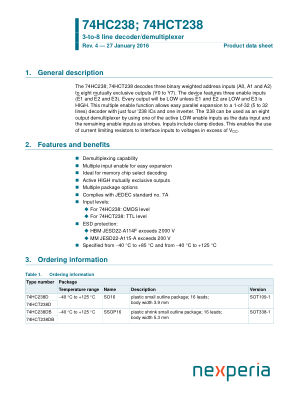 74HCT238D datasheet cover page