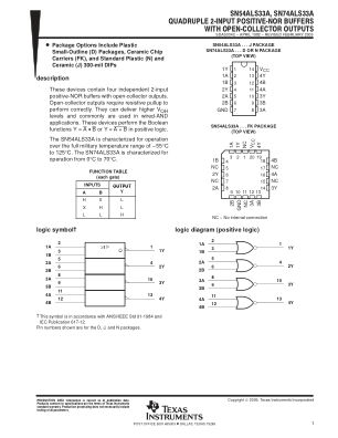 SN54ALS33A datasheet cover page