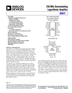 AD641 datasheet cover page