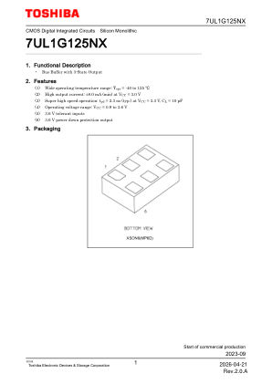 7UL1G125NX 数据手册首页