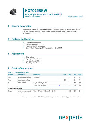 NX7002BKWX datasheet cover page