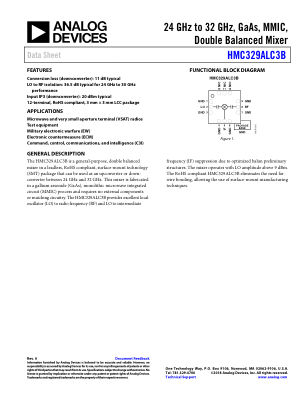 HMC329ALC3B datasheet cover page