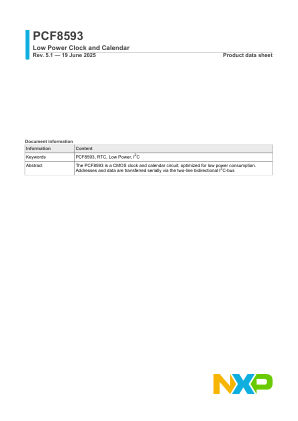 PCF8593 datasheet cover page