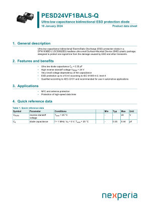 PESD24VF1BALS-QYL datasheet cover page