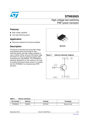 STN93003 datasheet cover page