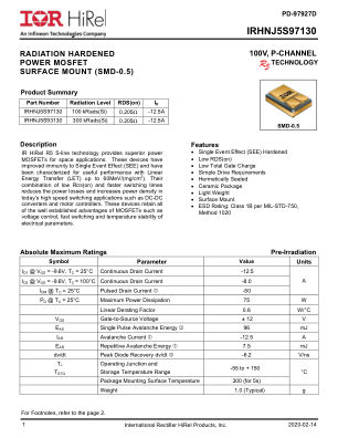 IRHNJ5S97130 datasheet cover page