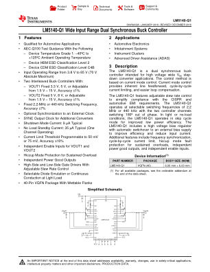 LM5140-Q1 datasheet cover page
