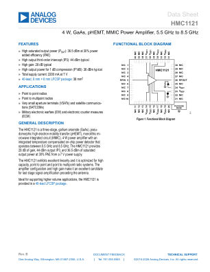 HMC1121 datasheet cover page