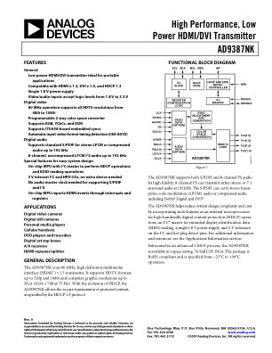AD9387NK datasheet cover page