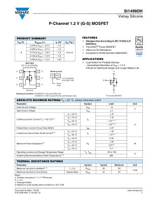 SI1499DH datasheet cover page