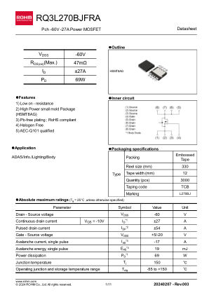 RQ3L270BJFRA 数据手册首页