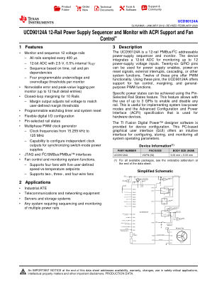 UCD90124A datasheet cover page