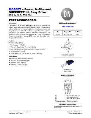 FCPF165N65S3R0L 数据手册首页