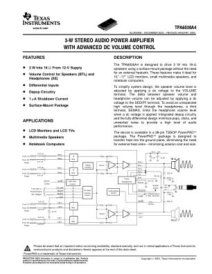 TPA6030A4 datasheet cover page