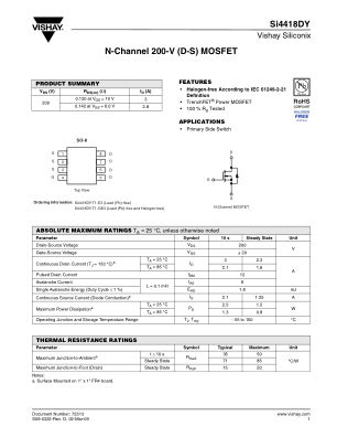 SI4418DY datasheet cover page