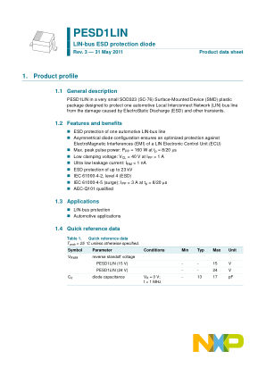 PESD1LIN datasheet cover page