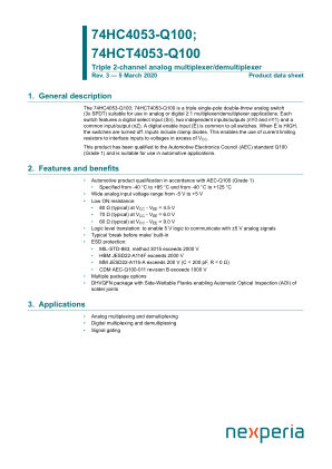 74HCT4053D-Q100118 datasheet cover page