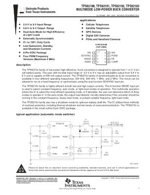 TPS62103 数据手册首页