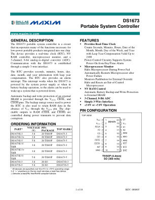 DS1673 datasheet cover page