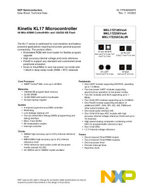 KL17P64M48SF6 数据手册首页