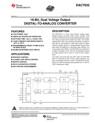 DAC7632 数据手册首页