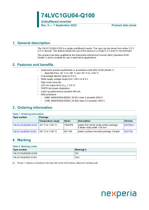 74LVC1GU04GV-Q100H datasheet cover page