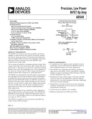 AD548 datasheet cover page