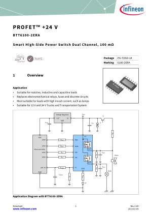 BTT6100-2ERA 数据手册首页