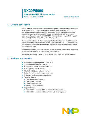 NX20P5090 datasheet cover page