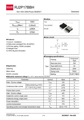 RJ2P17BBH 数据手册首页