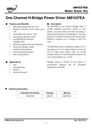 AM1037EA datasheet cover page