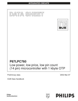 P87LPC760 datasheet cover page