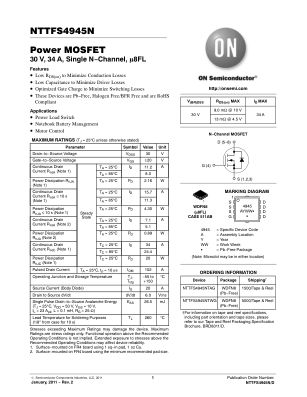 NTTFS4945N datasheet cover page