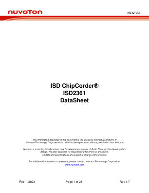 ISD2361 datasheet cover page
