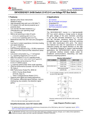 SN74CB3Q16211 数据手册首页