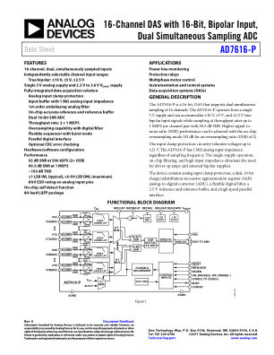 AD7616-P 数据手册首页