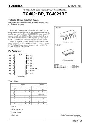 TC4021BF datasheet cover page