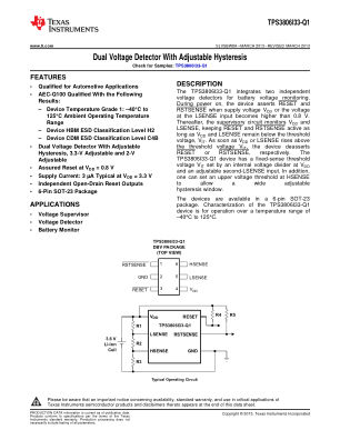 TPS3806I33-Q1 datasheet cover page
