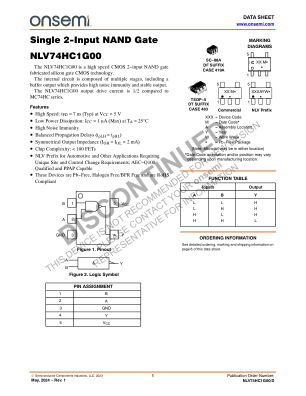 NLV74HC1G00 数据手册首页