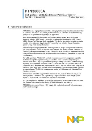 PTN38003A datasheet cover page