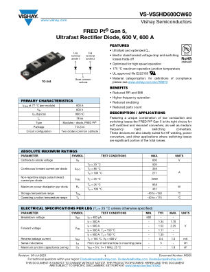 VS-VS5HD600CW60 数据手册首页