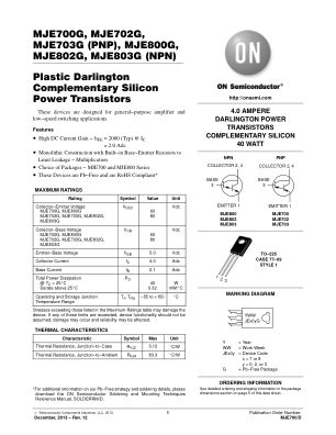 MJE700 数据手册首页