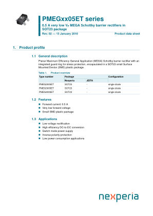 PMEG4005ET 数据手册首页