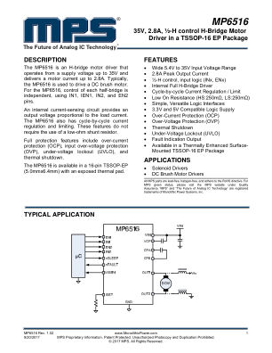 MP6516 datasheet cover page