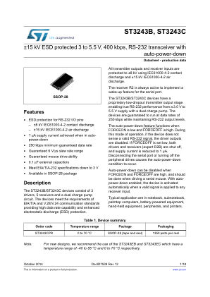 ST3243C datasheet cover page
