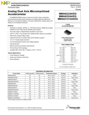 MMA6222AKEG datasheet cover page