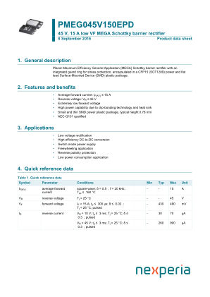 PMEG045V150EPD146 datasheet cover page
