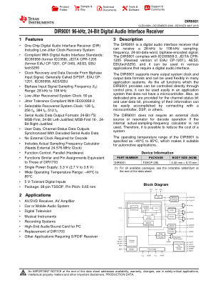DIR9001 datasheet cover page